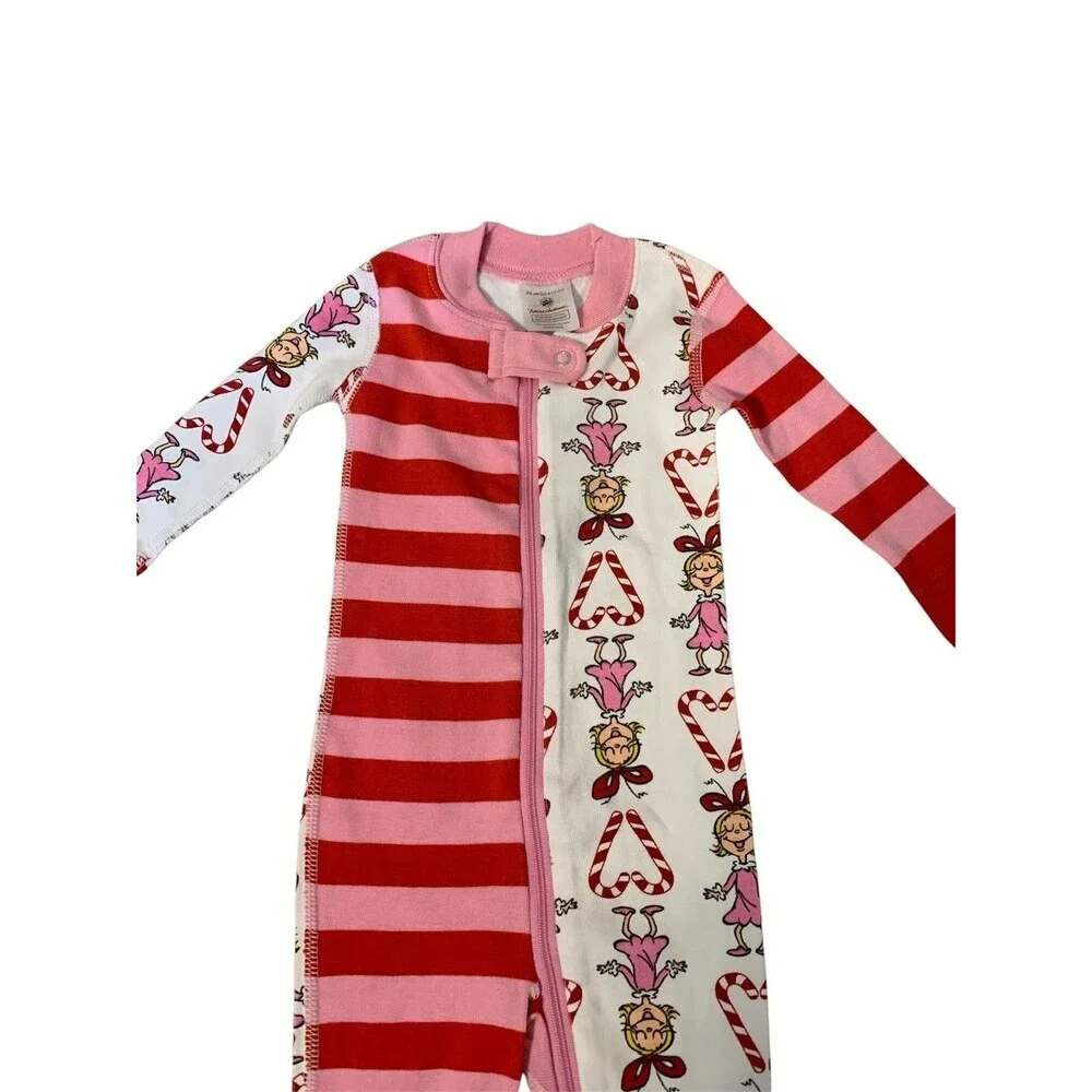 Hanna Andersson Dr. Seuss Grinch One Piece Pajamas 6-12M Girls Cindy-Lou Who